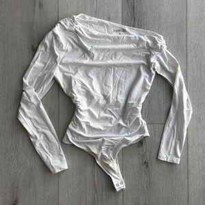 Abercrombie & Fitch Modal-Blend Collection Long Sleeve Asymmetrical Bodysuit